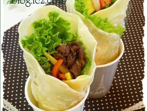 手作りトルティーヤ お弁当に♪2種類のブリトー